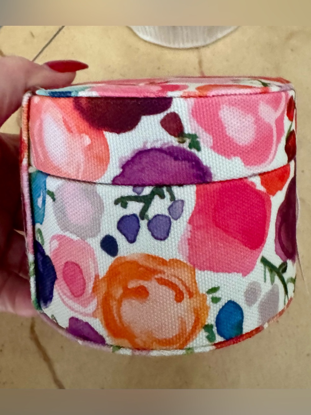 kate spade Pink Multi Floral Round Travel Jewelry Organizer NWT - Picture 6 of 10